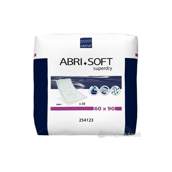 ABENA ABRI SOFT superdry 60x90cm podložka absorpčná, savosť 1500ml, 30ks