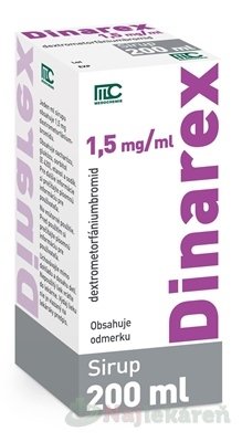 E-shop Dinarex 1,5 mg/ml sirup proti kašľu na suchý kašeľ 200 ml