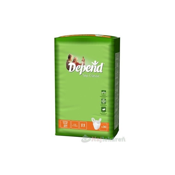 DEPEND Slip Classic EXTRA PLUS naťahovacie nohavičky, savosť 1150ml, obvod bokov do 140cm, 30ks