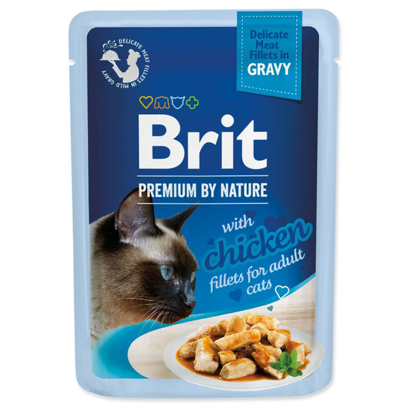 Kapsička Brit Premium by Nature kuracie filety v omáčke 85g