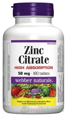 E-shop Webber Naturals Zinok 50 mg 180 tbl