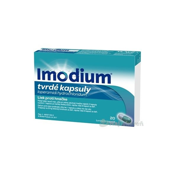 Imodium na liečbu hnačky 20 kapsúl