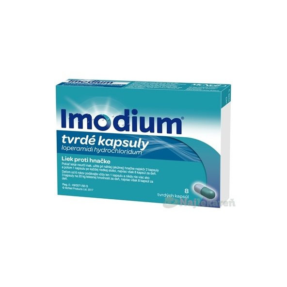 Imodium na liečbu hnačky 8 kapsúl