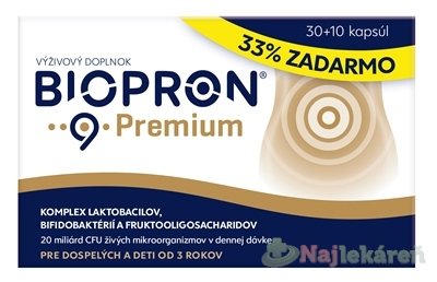 E-shop BIOPRON 9 Premium na zachovanie správnej črevnej flóry, 30+10cps