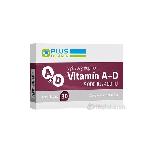 PLUS LEKÁREŇ Vitamín A+D 5000 IU/400 IU 30ks