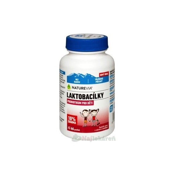 SWISS NATUREVIA LAKTOBACILKY KIDS čerešňové pastilky 66 ks