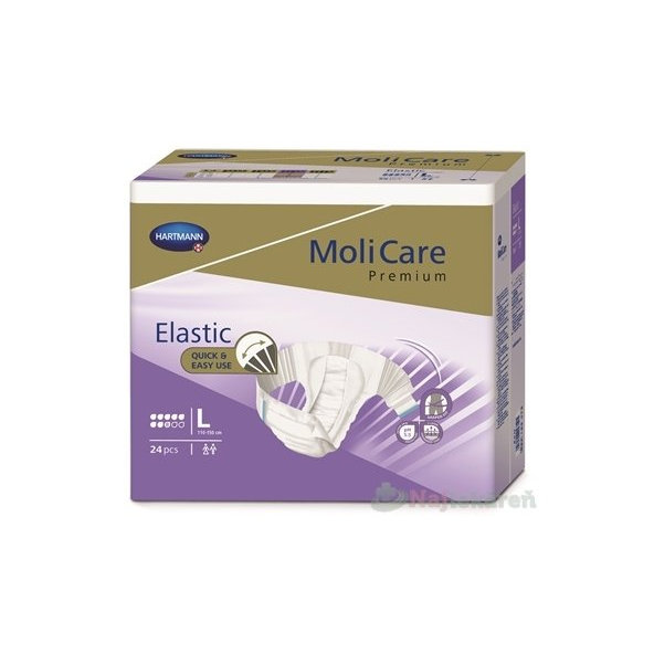 MoliCare Premium Elastic 8 kvapiek L plienkové nohavičky zalepovacie 24ks