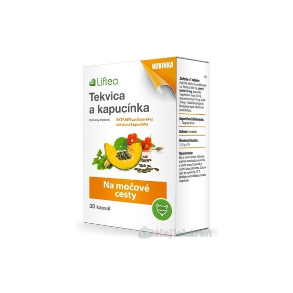 LIFTEA Tekvica a kapucínka na močové cesty 30 tabliet