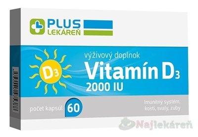 E-shop PLUS LEKÁREŇ Vitamín D3 2000 IU 60ks
