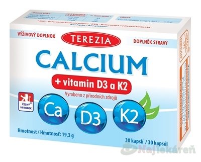 E-shop TEREZIA CALCIUM + vitamín D3 a K2, 30 ks