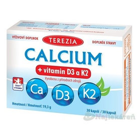 TEREZIA CALCIUM + vitamín D3 a K2, 30 ks