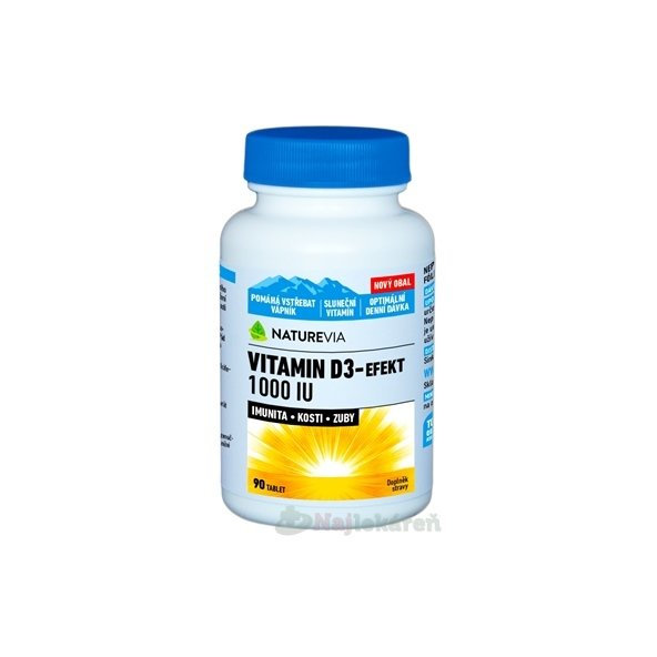 SWISS NATUREVIA VITAMIN D3-EFEKT 1000 I.U., 90 ks