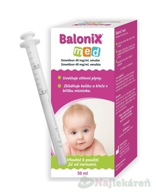 E-shop Balonix med uvoľňuje koliku a kŕče v brušku bábätka 50 ml