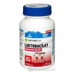 SWISS NATUREVIA LAKTOBACILKY KIDS čerešňové pastilky 33 ks