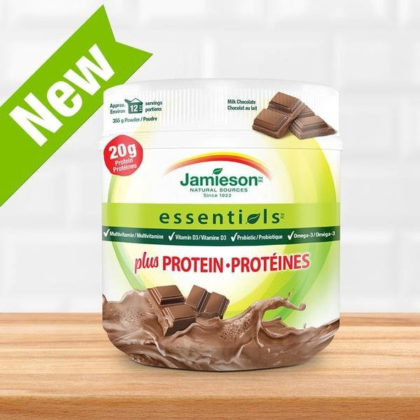Jamieson Essentials™ plus PROTEIN s príchuťou mliečnej čokolády 355g