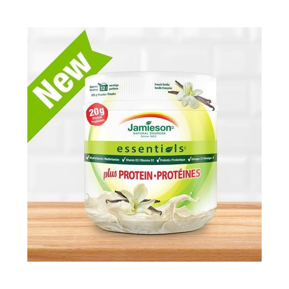 Jamieson Essentials™ plus PROTEIN s príchuťou francúzskej vanilky 325g
