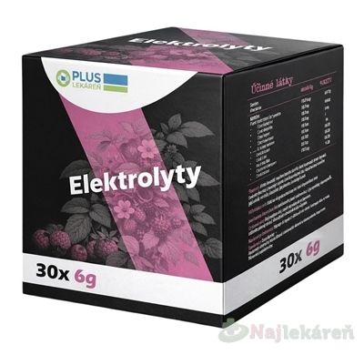 PLUS LEKÁREŇ Elektrolyty malina 30 vrecúšok