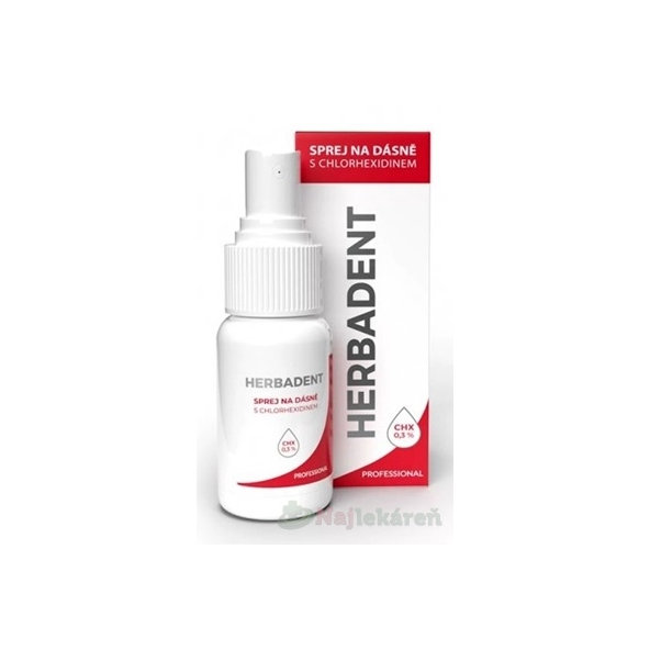 HERBADENT Profesional SPREJ NA ĎASNÁ s 0,3% chlórhexidínom 25 ml