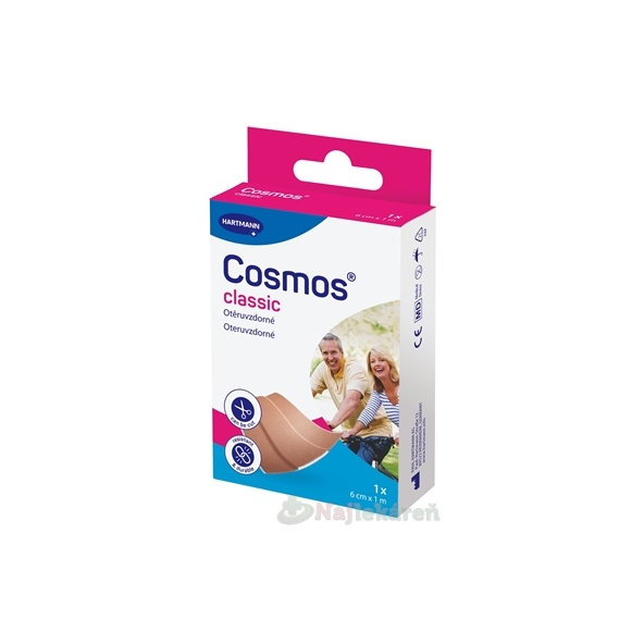 Cosmos Classic oteruvzdorná náplasť na rany 6cm x 1m 1 ks