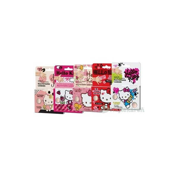 Vieste Multivitamín Hello Kitty + tetovanie BOX, 12 ks