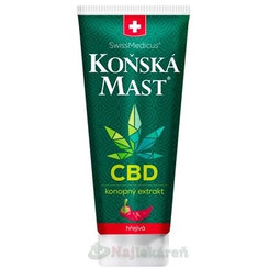 SwissMedicus KONSKÁ MASŤ s CBD hrejivá na masáž 200ml