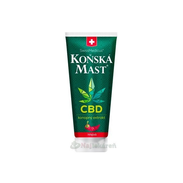 SwissMedicus KONSKÁ MASŤ s CBD hrejivá na masáž 200ml