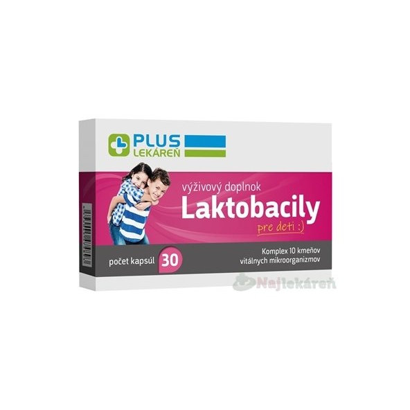 PLUS LEKÁREŇ Laktobacily pre deti na rovnováhu črevnej flóry, 30ks