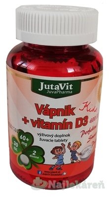 E-shop JutaVit Vápnik + vitamín D3 Kids, 30 ks
