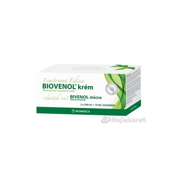BIOMEDICA BIOVENOL krém + darček na opuchnuté a unavené nohy 400 ml + 10 tabliet
