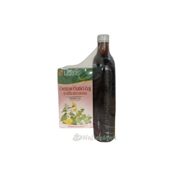LEROS BIO šťava Čučoriedka 500 ml + Natur Detox čaj 20x1,5 g