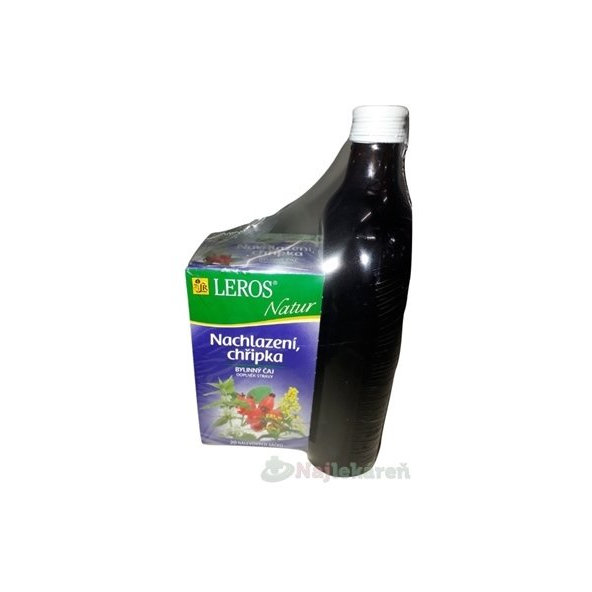 LEROS ŠŤAVA Šípka+4 byliny  500 ml+ Natur Prechladnutie čaj 20x1,5 g