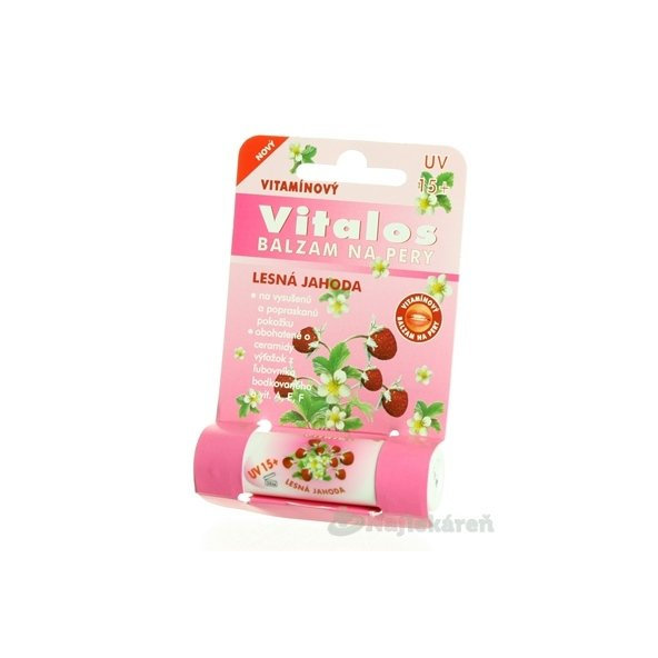 VITALOS Balzam na pery lesná jahoda SPF 15