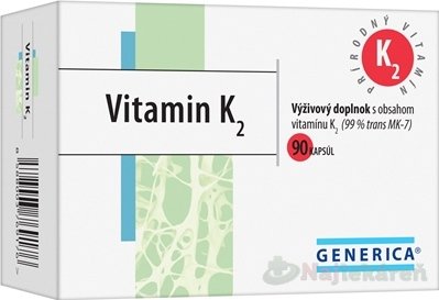 E-shop GENERICA Vitamin K2, výživový doplnok, 90 ks