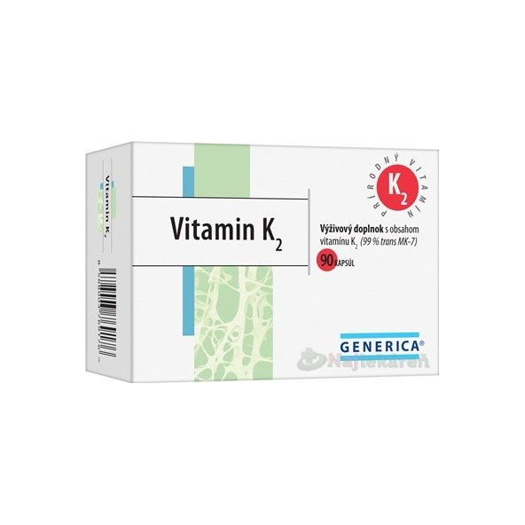 GENERICA Vitamin K2, výživový doplnok, 90 ks