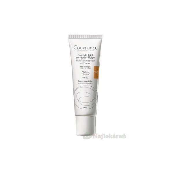 AVENE Couvrance Tekutý makeup SPF 20 prirodzený odtieň (2.0) 30ml