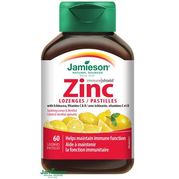E-shop Jamieson Zinok s vitamínmi C a D3 s príchuťou citróna 60 pastiliek