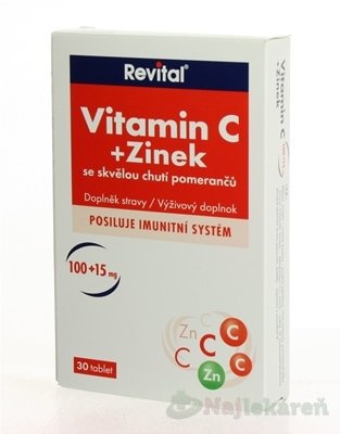 E-shop Revital Vitamín C+Zinok, 30 ks