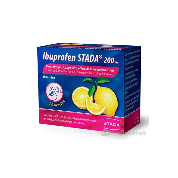 Ibuprofen STADA 200 mg  na bolesť a horúčku 20 vrecúšok