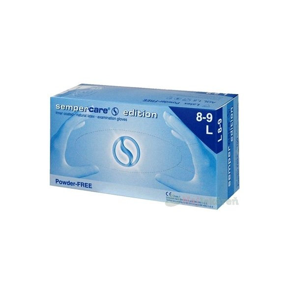 SEMPERCARE Vyšetrovacie rukavice Latex Edition veľkosť L, nesterilné, nepúdrované 100ks