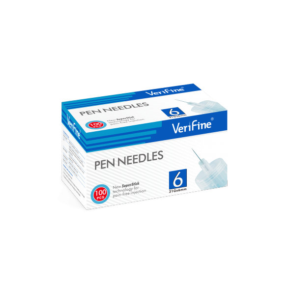 Ihly do inzulínového pera Verifine 6 mm x 31G, 100ks