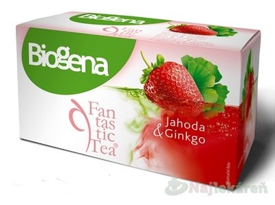 E-shop Biogena Fantastic Tea Jahoda & Ginkgo bylinný čaj 20x2g