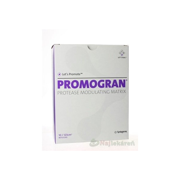 PROMOGRAN obväz remodelujúci proteázy 123 cm2 10ks