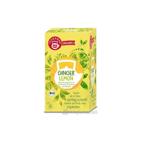 TEEKANNE ORGANICS BIO GINGER LEMON, bylinný čaj, 20x1,8g