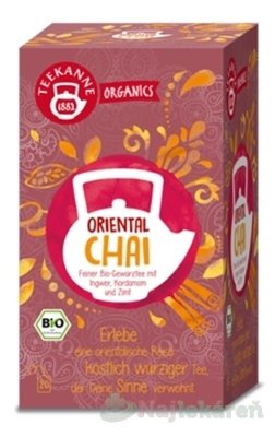 E-shop TEEKANNE ORGANICS BIO ORIENTAL CHAI, bylinný čaj s korením 20x1,8g
