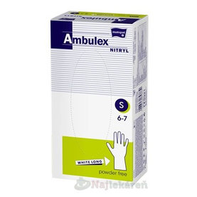 Ambulex rukavice NITRYLOVÉ veľ. S, biele, nesterilné, nepúdrované, 100ks