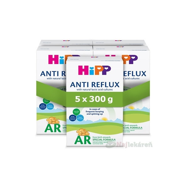 HiPP ANTI-REFLUX AR špeciálna dojčenská výživa 0m+ 5x300 g