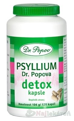 E-shop DR. POPOV PSYLLIUM DETOX výživový doplnok, 120ks
