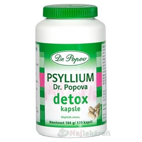 DR. POPOV PSYLLIUM DETOX výživový doplnok, 120ks