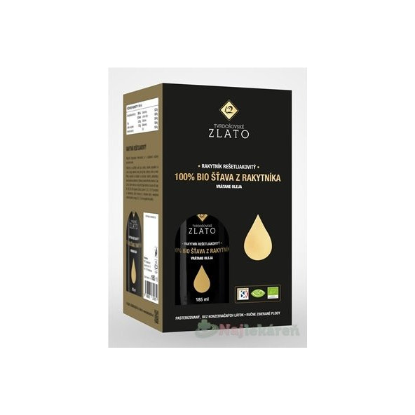 T.ZLATO 100 % BIO ŠŤAVA Z RAKYTNÍKA  4x185 ml