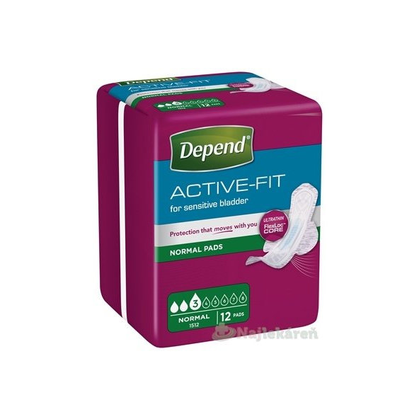 DEPEND ACTIVE-FIT Normal inkontinenčné vložky pre ženy 12ks